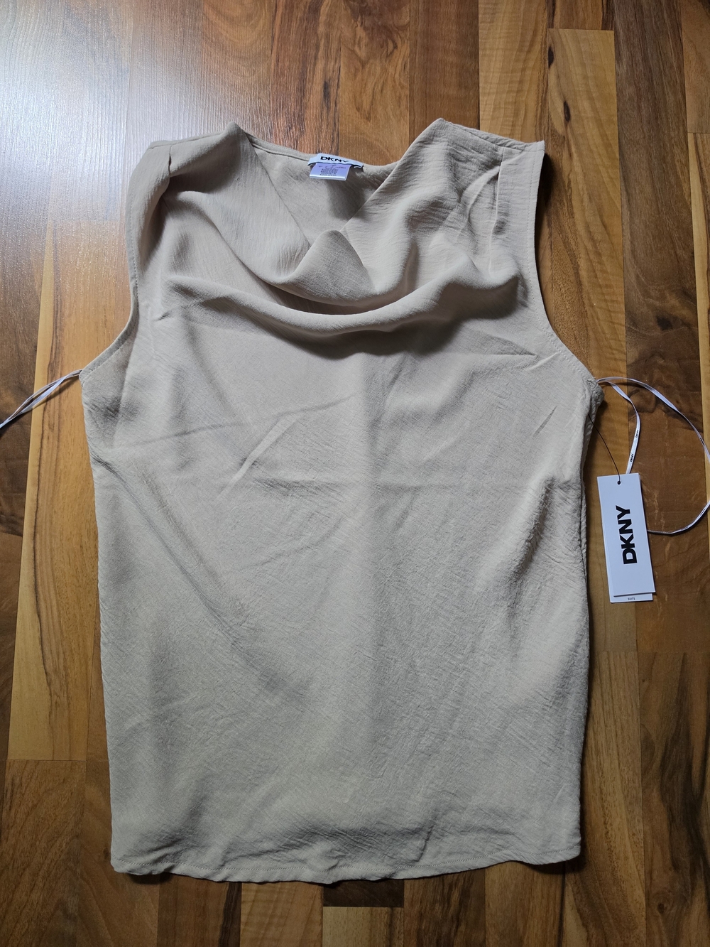 DKNY Beige Cowl Neck Sleeveless Camisole